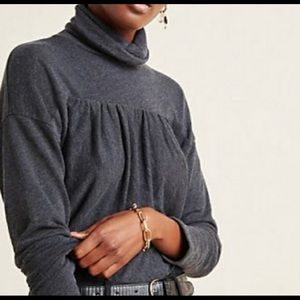 Maeve Grey Turtleneck Mariah Sweater Medium
